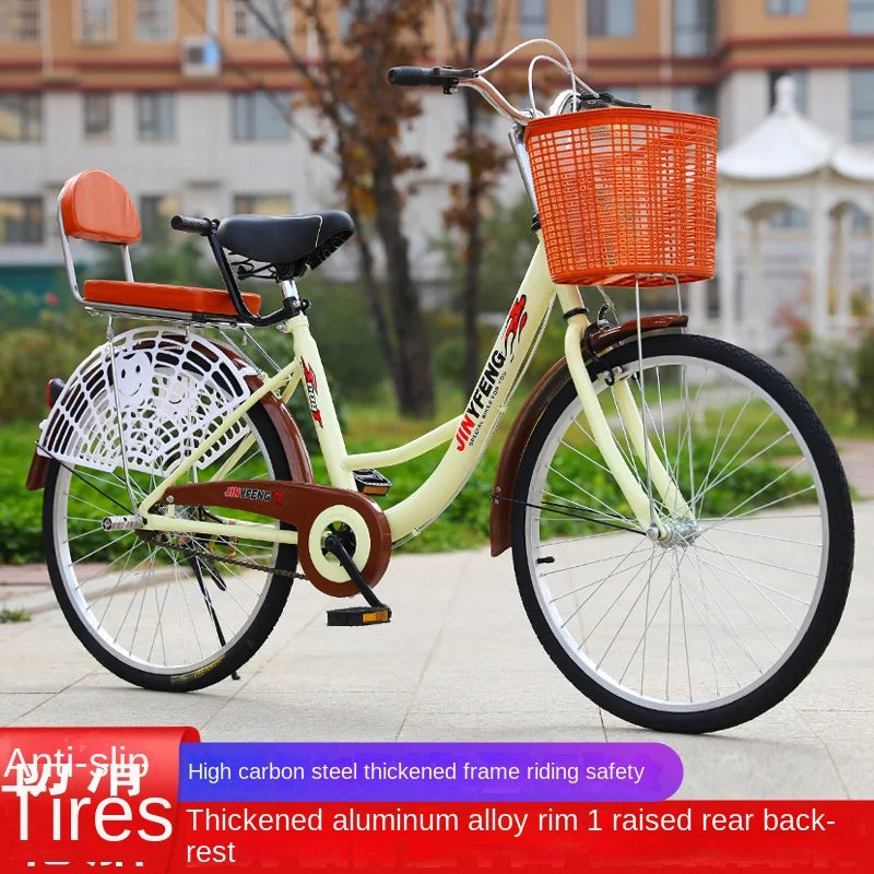 Women's Bicycle Women's 24 Inch Lightweight Commuting Bike Men's Ordinary Adult Student City Lady Commuter Bike Pedal Bike