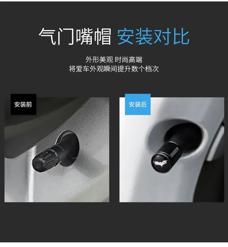 Batman Captain America Peripherals Creative Personality Car Tyres Valve Core Caps Aluminium Alloy Matte Valve Cap Decorations