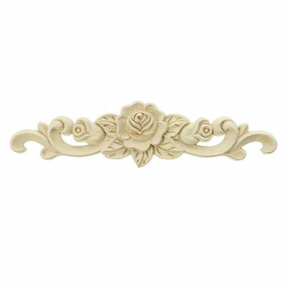 20X5cm Woodcarving Decal Exquisite Classical Wooden Decoration Inlaid With Flower Lines Edges Wooden Furniture Decor Accessories