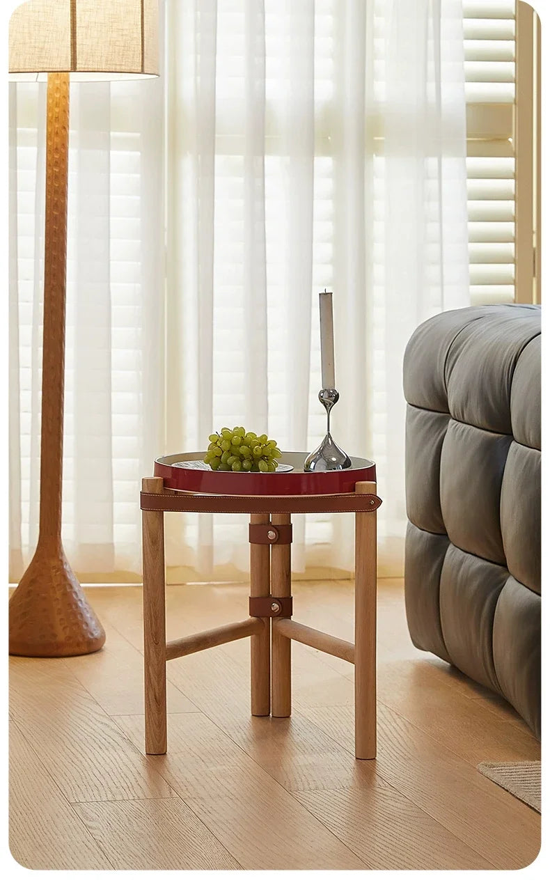 For Coffee Table, Living Room Sofa Side Table, Ceramic Tray, Solid Wood Tea Table, Creative Storage Desk, Nordic Furniture