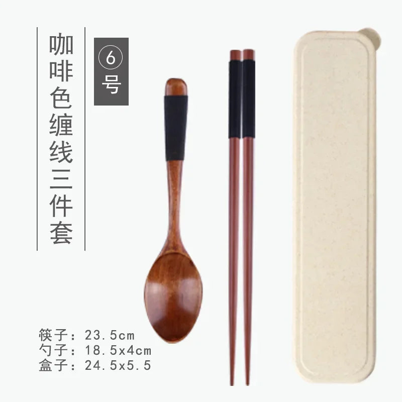 Handmade Dinnerware Cutlery for Kitchen, Wooden Spoon & Fork Dinner Kit for Rice, Soups, Cereal, Home Tableware