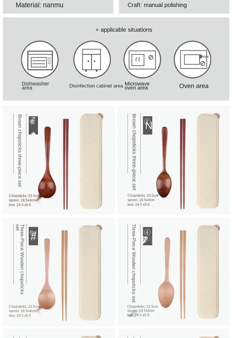 Handmade Dinnerware Cutlery for Kitchen, Wooden Spoon & Fork Dinner Kit for Rice, Soups, Cereal, Home Tableware