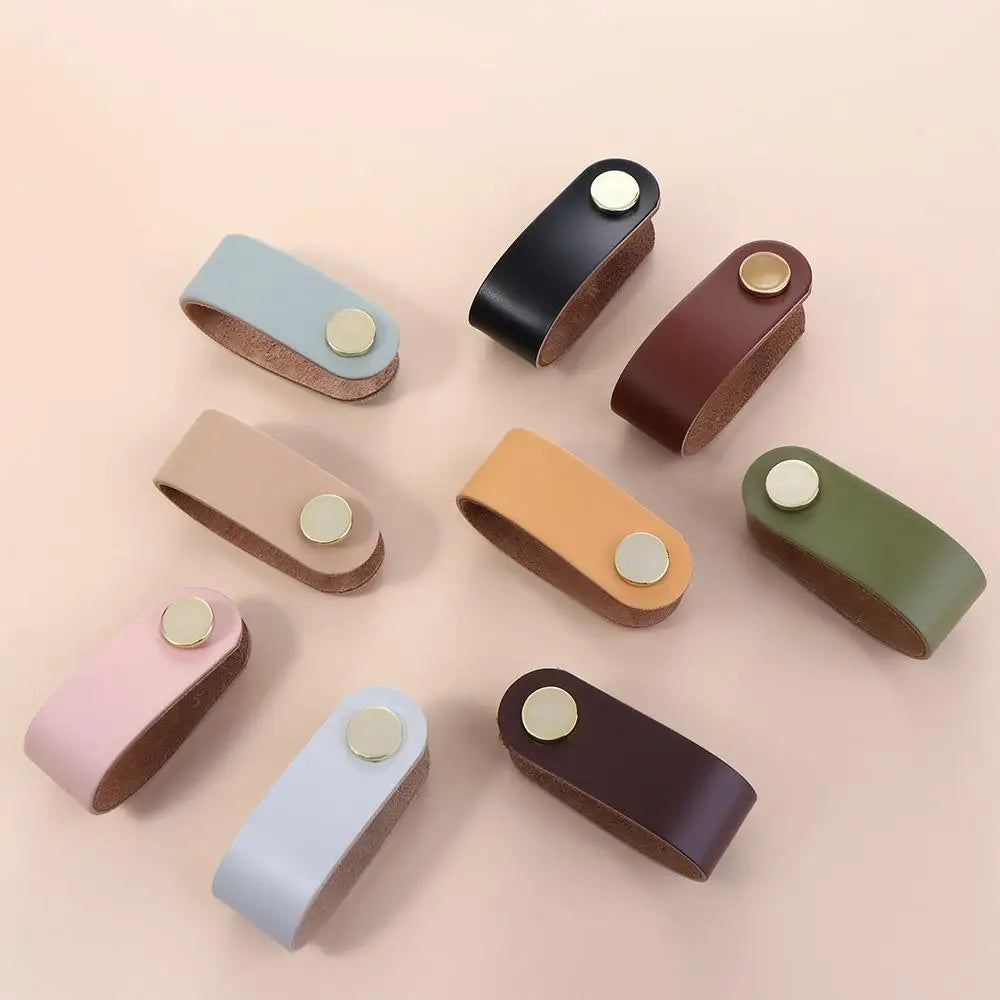 Children's Furniture Environmentally Kitchen Wardrobe Cabinet Hardware Leather Handle Door Pulls Furniture Knobs Drawer Handle