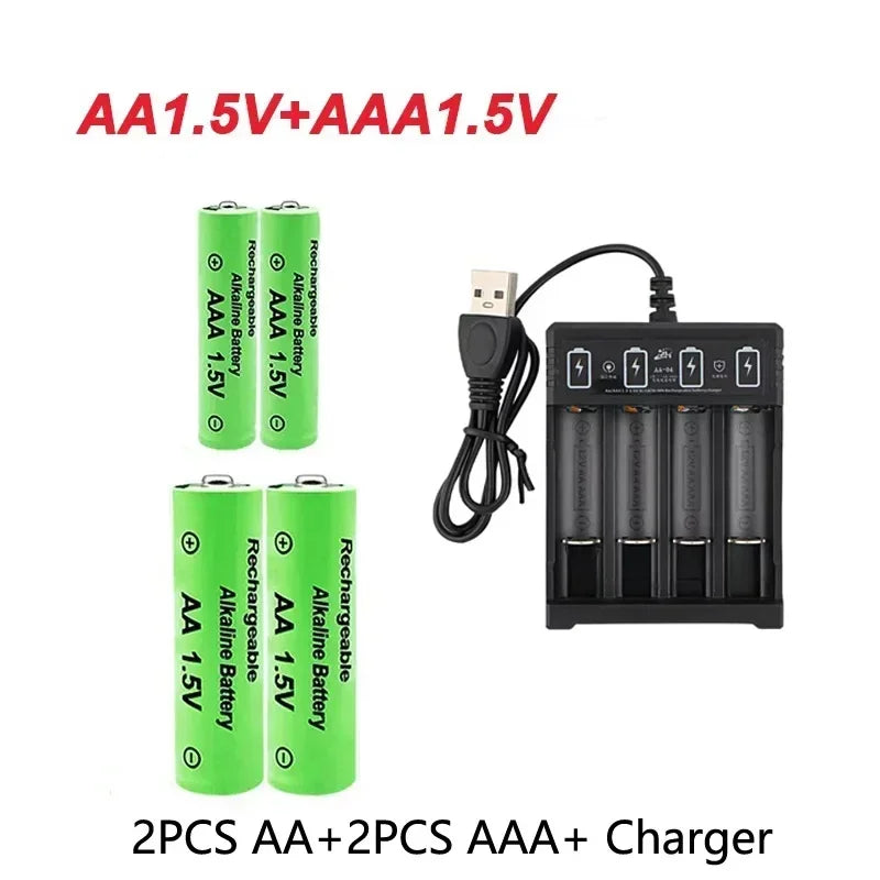 Original Rechargeable Battery 1.5V AA9800mAh+AAA8800mAh+Charger for Computer Clock Radio Video Game Digital Camera AA AAAbattery
