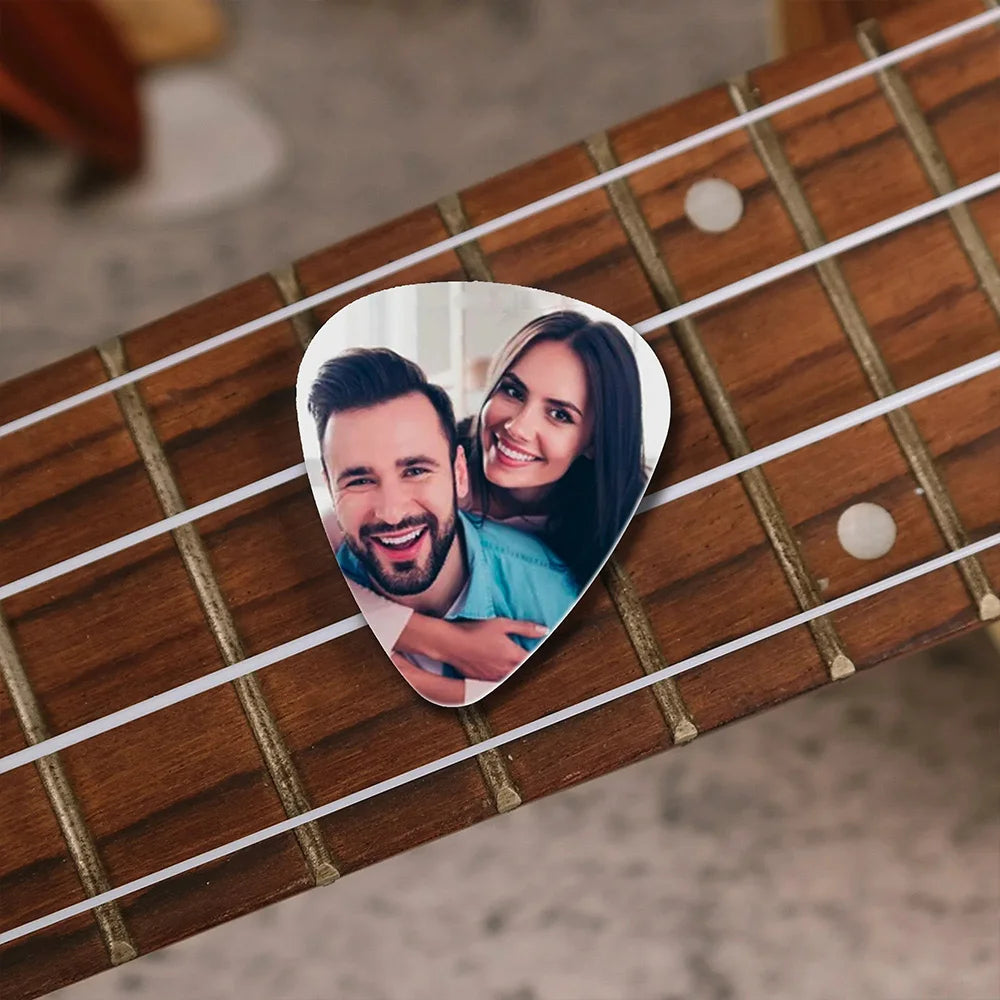 1PC Custom Guitar Pick - Personalized PMMA Laser Engraved Custom Image Shiny Sparkling Unique Gifts for Musicians