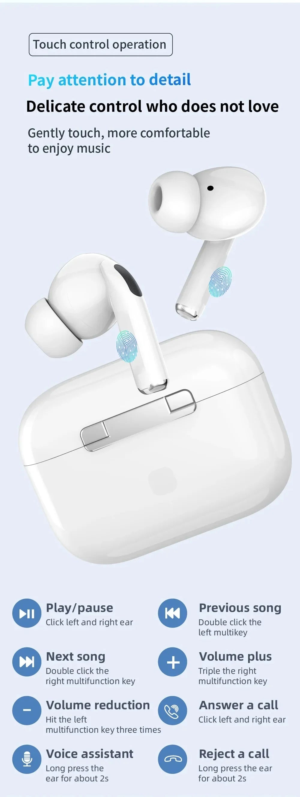 Hot sales Air Pro True Wireless Bluetooth Earphones Headphones HiFi Sound Low Latency Noise Reduction Earbuds for IPhone Android
