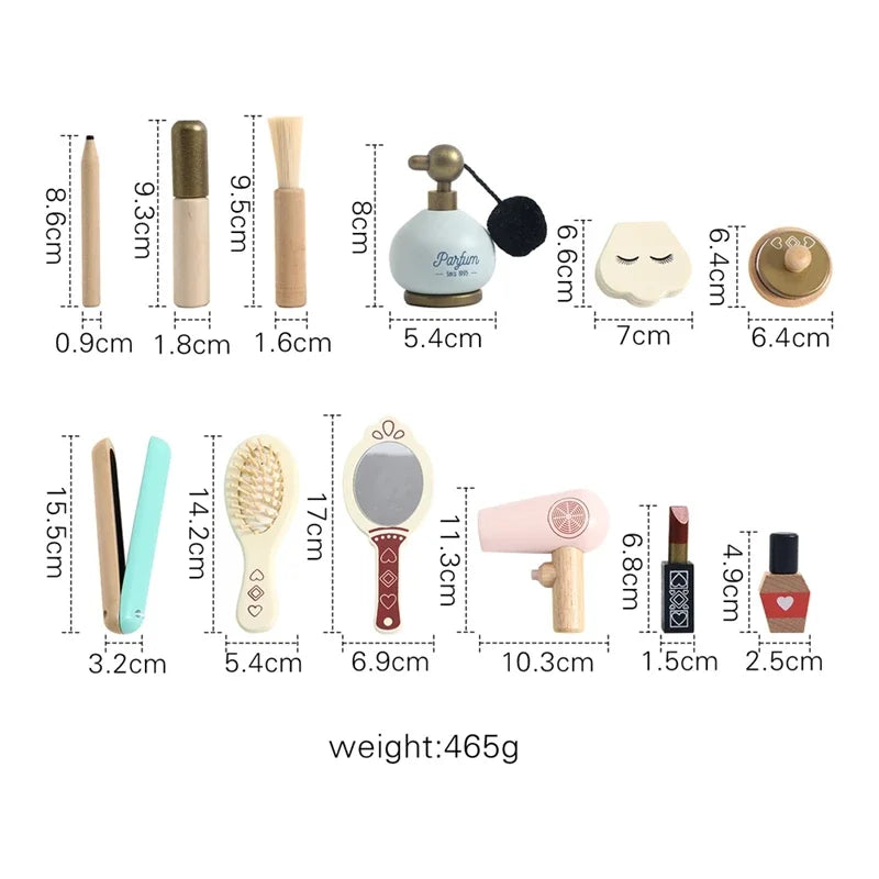 Wooden Baby Toys Simulation Cosmetics Set Pretend Makeup Toys Girls Playing House Game Children Early Education Montessori Toys