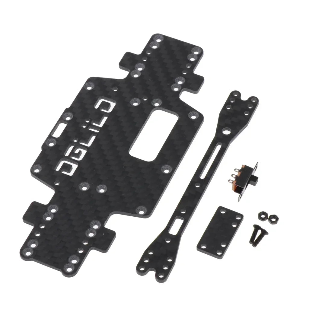 For Wltoys K969 K979 K989 K999 P929 P939 1:28 RC Car Spare Parts Upgraded Carbon Fiber Chassis Car Bottom Low Body Shell