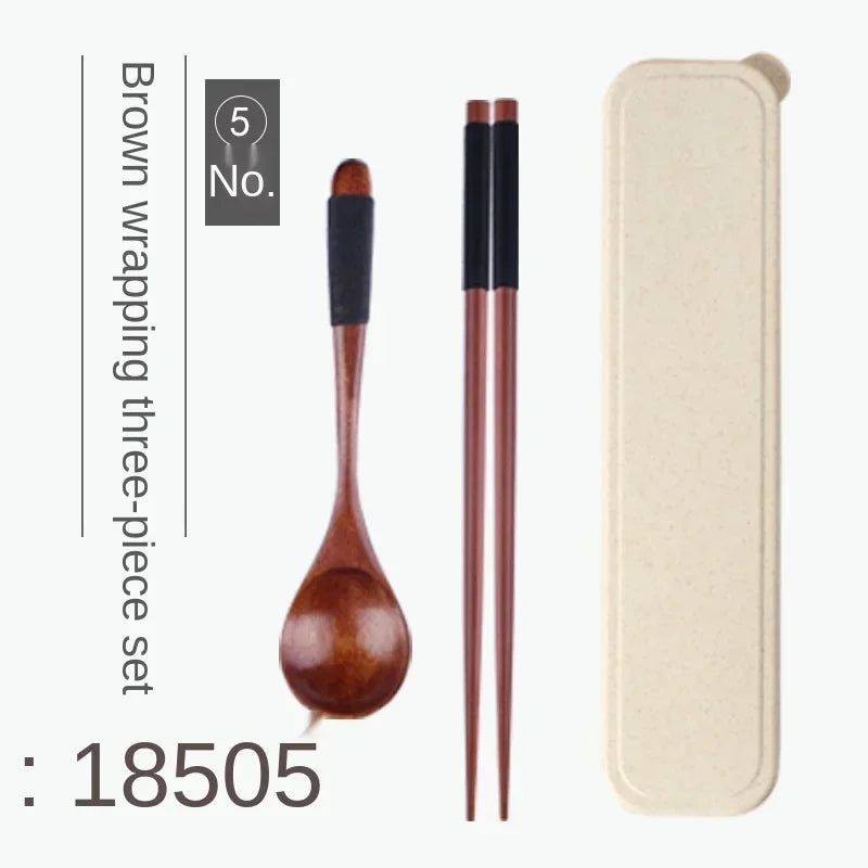 Handmade Dinnerware Cutlery for Kitchen, Wooden Spoon & Fork Dinner Kit for Rice, Soups, Cereal, Home Tableware
