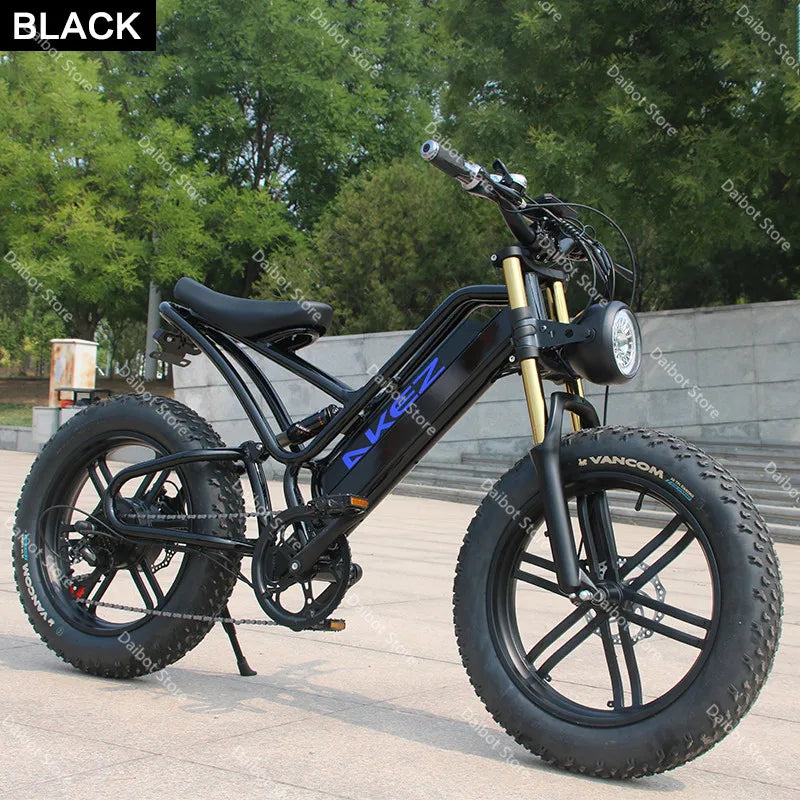 20 Inch Mountain electric bicycle For Mens Fat Tire Aluminium Alloy eBike 750W 48V Beach Snow eBikes For Adults Max Speed 45