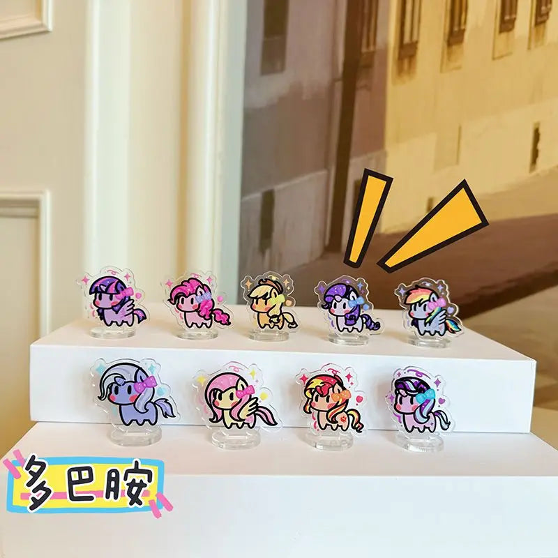 Creative My Little Pony Cartoon Animation Peripheral Mini Stand Kawaii Children's Toy Desktop Decoration Festival Gift Wholesale