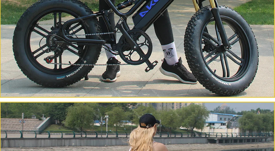 20 Inch Mountain electric bicycle For Mens Fat Tire Aluminium Alloy eBike 750W 48V Beach Snow eBikes For Adults Max Speed 45