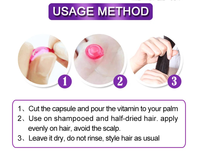 Hair Care Capsules Repairing Keratin Complex Serum Oil Frizzy Hair Moisturizing Hair Oil Smoothing Nourishing Hair Care Essence