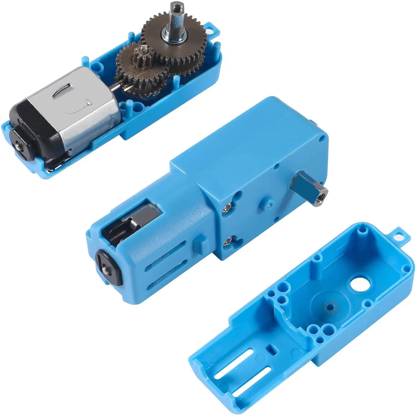 DC 3V-6V 1:90 Metal Gear Motor All Metal/Half Metal Single Axis Gear Motor Robot Intelligent Vehicle Speed Reducer TT Motor Blue
