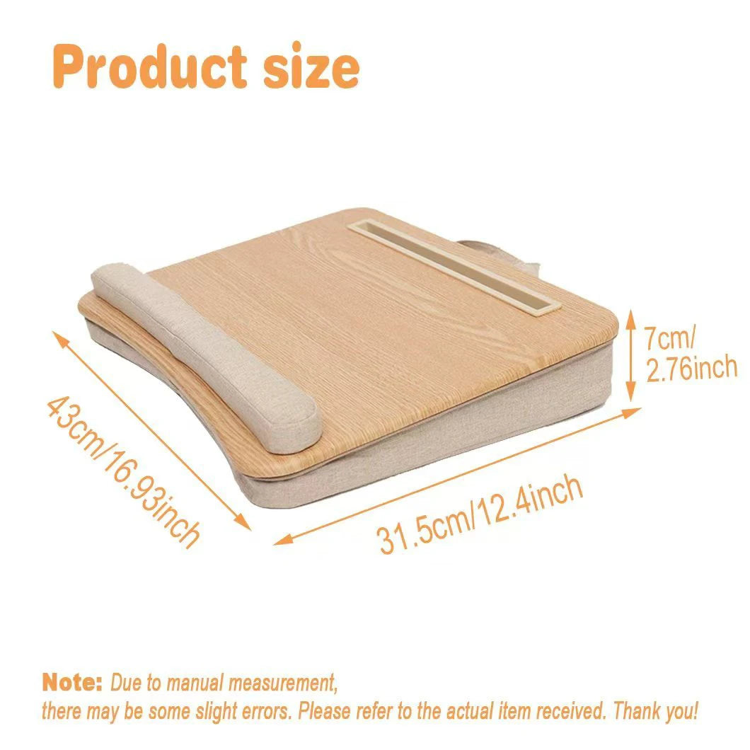 1pc Portable Lap Laptop Desk with Pillow Cushion, Fits up to 15.6 inch Laptop, with Anti-Slip Strip & Storage Function for Home