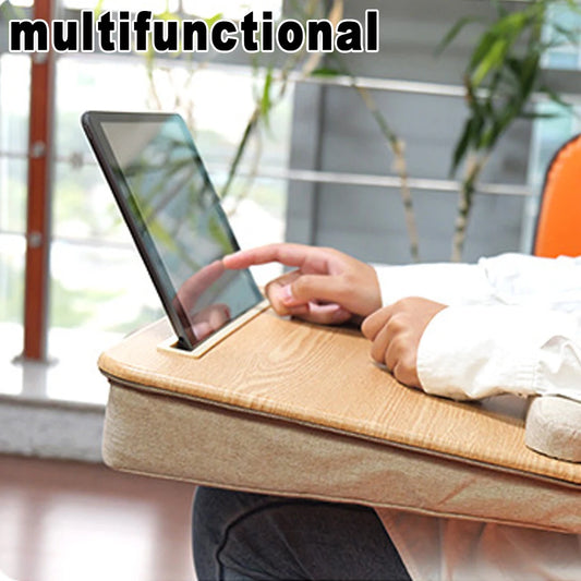1pc Portable Lap Laptop Desk with Pillow Cushion, Fits up to 15.6 inch Laptop, with Anti-Slip Strip & Storage Function for Home