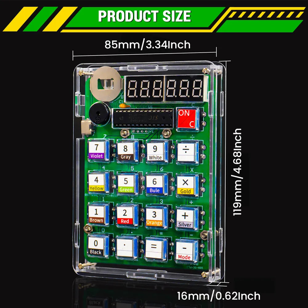 DIY Calculator Electronic Production Kit LED Digital Tube Display With Shell Single-Chip Microcomputer Soldering Practice Kit