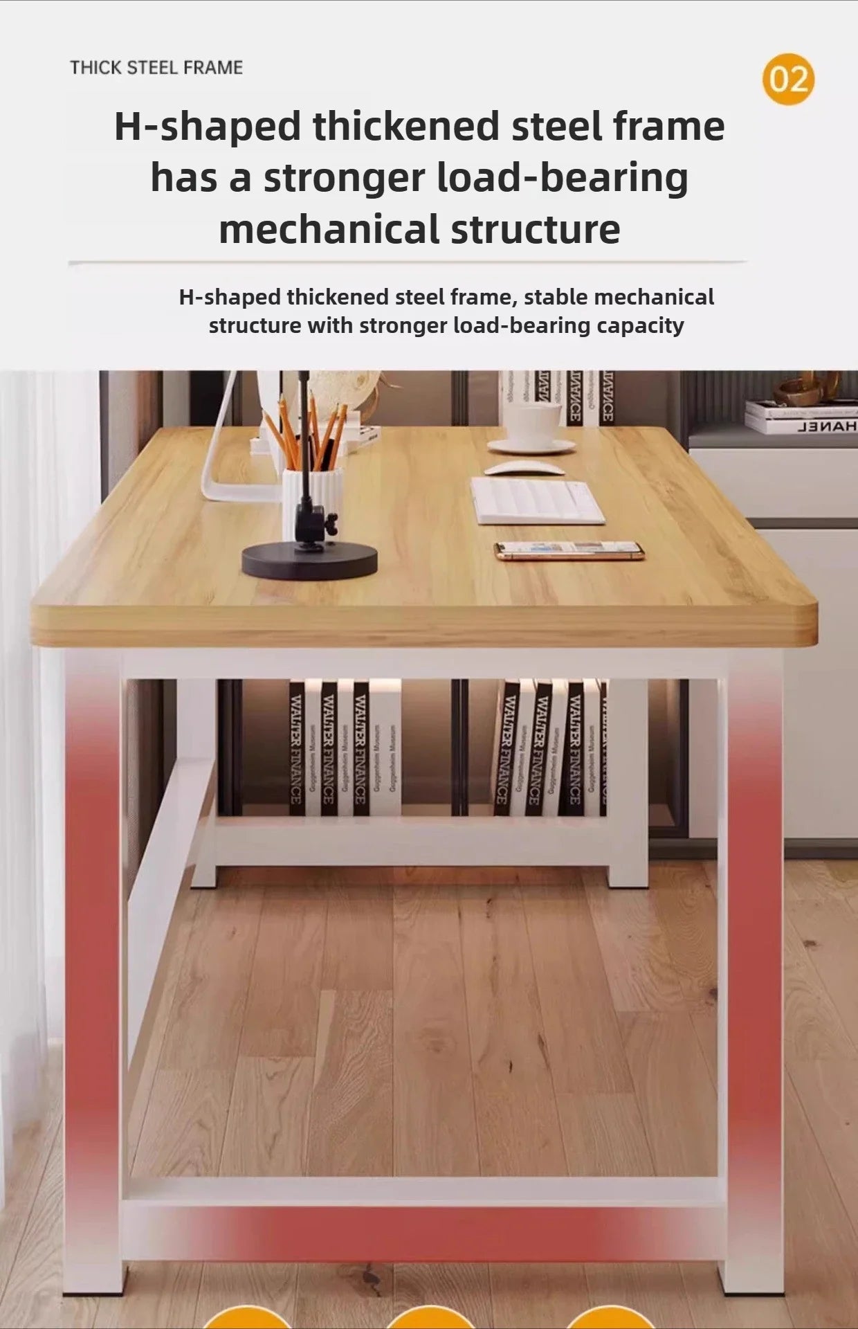 Solid Wood Computer Desktop Desk for Home Use, Simple Writing Desk for Students, Workbench, Long Strip,rental House, Small Table