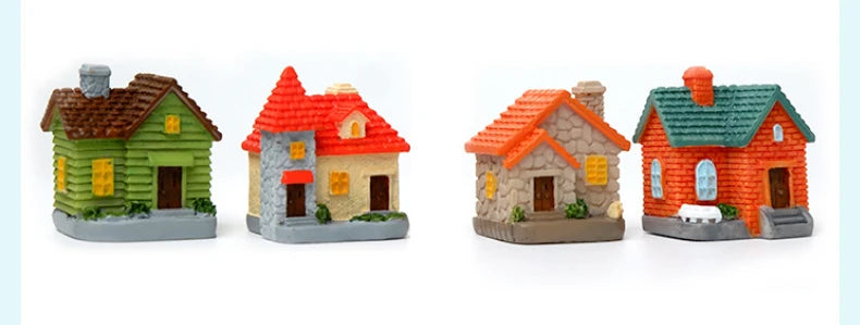 Decor Resin Ornament Miniature Fairy Garden House Villa Miniature Landscape Bonsai Decor Outdoor DIY Dolls House Decoration