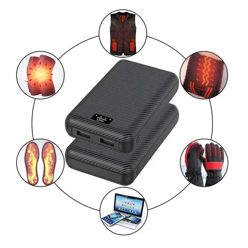 PowerBank 7.4V DC 30000/40000mAh Battery Bank Portable Mobile Power Supply for Heating Jacket Gloves Electric Heating Equipment