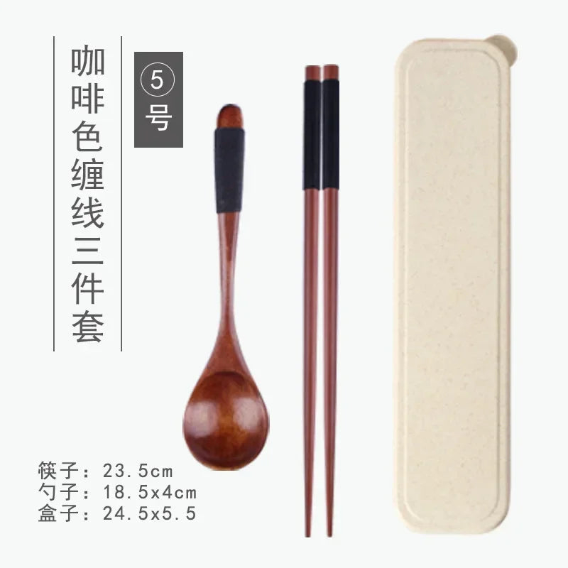 Handmade Dinnerware Cutlery for Kitchen, Wooden Spoon & Fork Dinner Kit for Rice, Soups, Cereal, Home Tableware