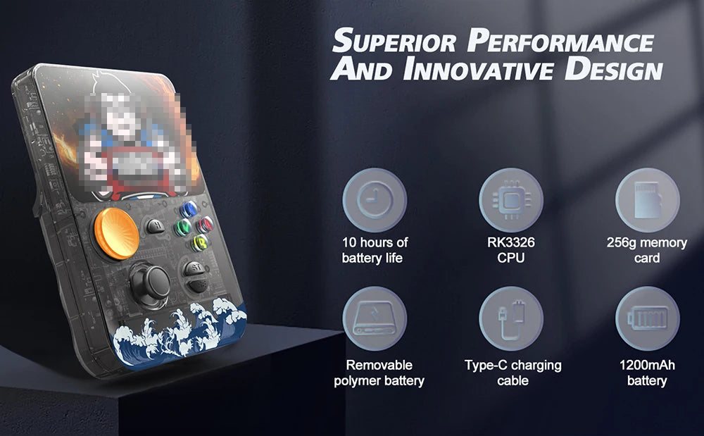 Latest Handheld Gaming Console with 3.5-inch IPS HD Screen&3D Smooth Joystick,Large Memory&Support TF Memory Card R36S Plus