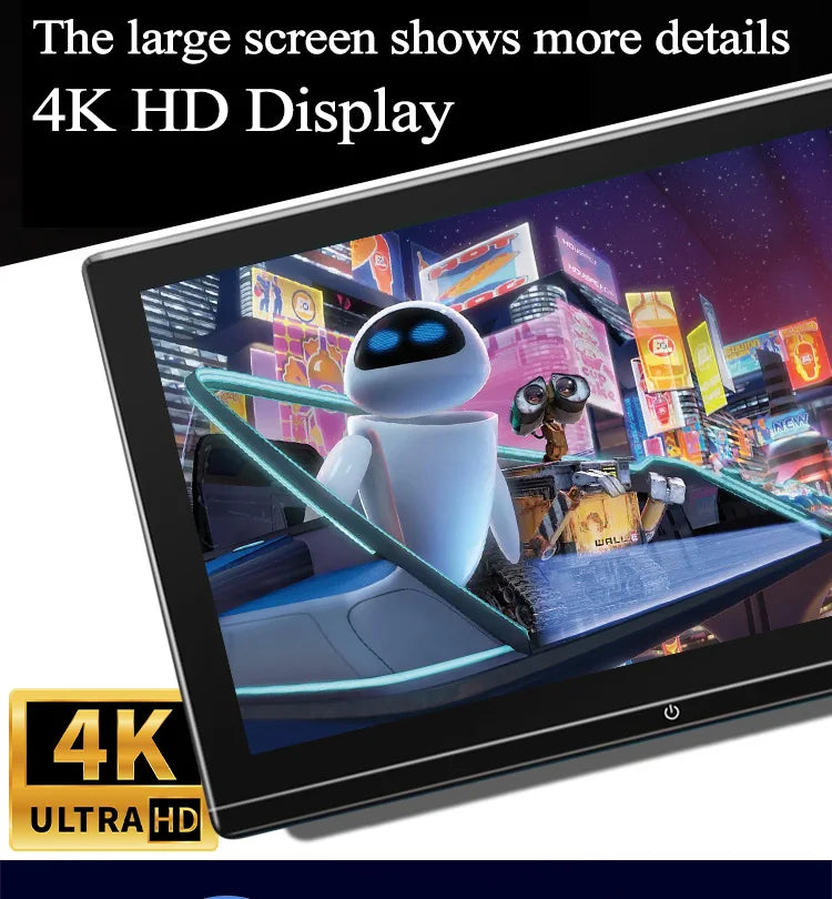 13.3 Inch 4K Screen Smart TV Rear Seat Entertainment Player Car Headrest Monitor Automotive Multimedia For Car 8 Core Android 12