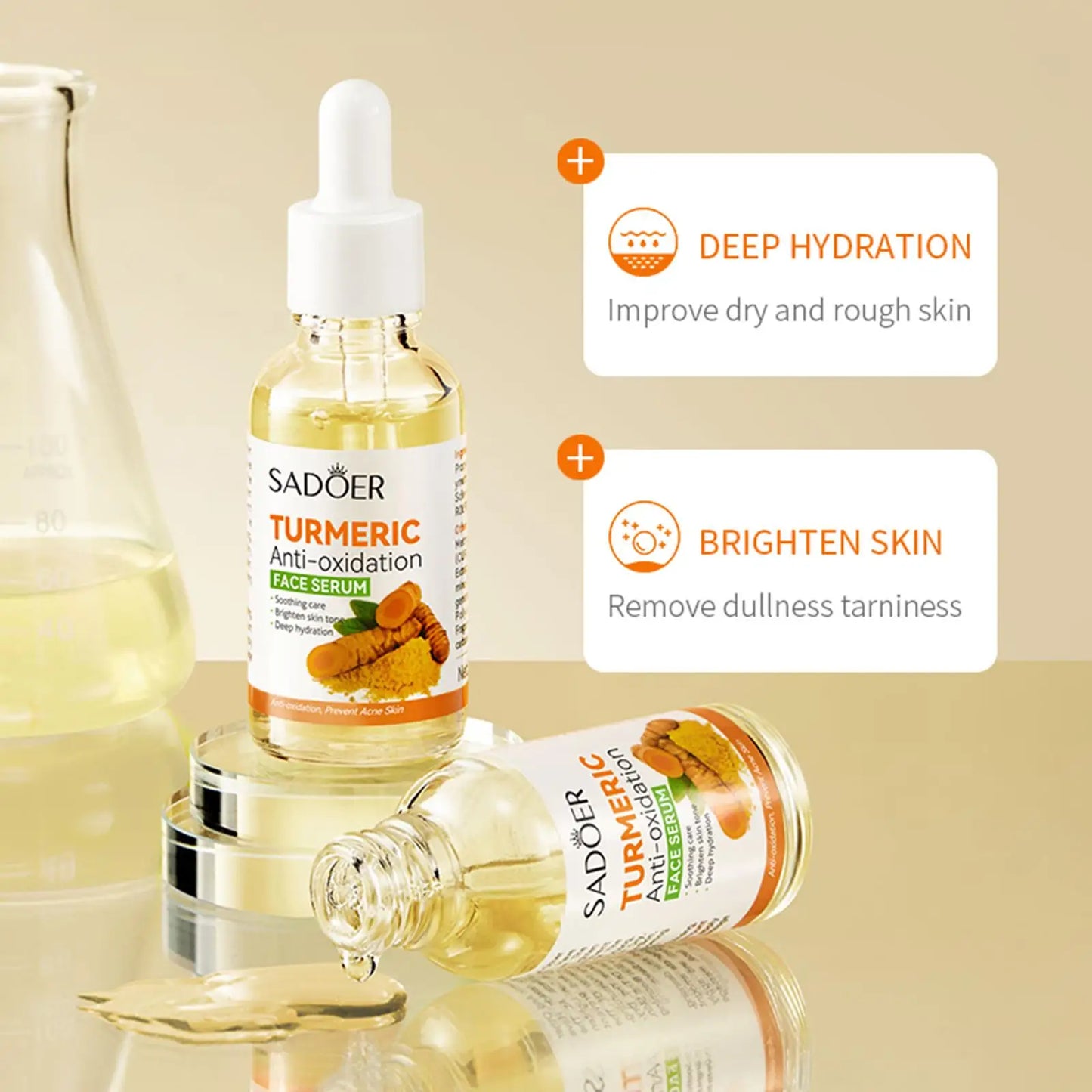Skincare Turmeric Serum Soap Whitening Essential Oil Facial Repair Lifting Moisturizing Brighten Face Dark Spot Corrector