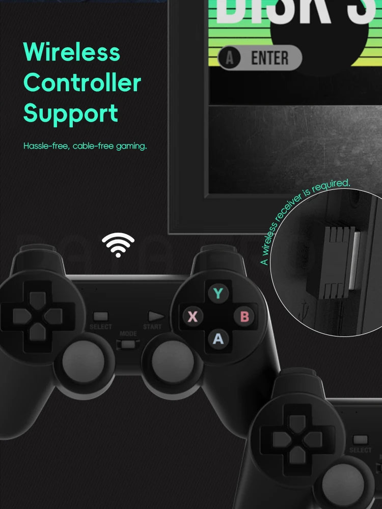PS10 Portable Game Console - 1280P FHD Screen, 64GB, WiFi, 15,000 Retro Games, Handheld Gaming Stick