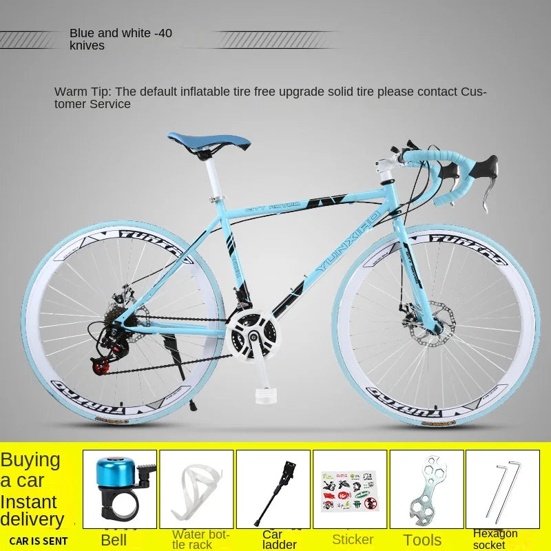 Bicycle Free Shiping Aro 29 Road Bike Bicicleta Uomo Bmx Bikes Road Bike V Brake/Disc Brake Spring Fork (Low Gear Non-damping)