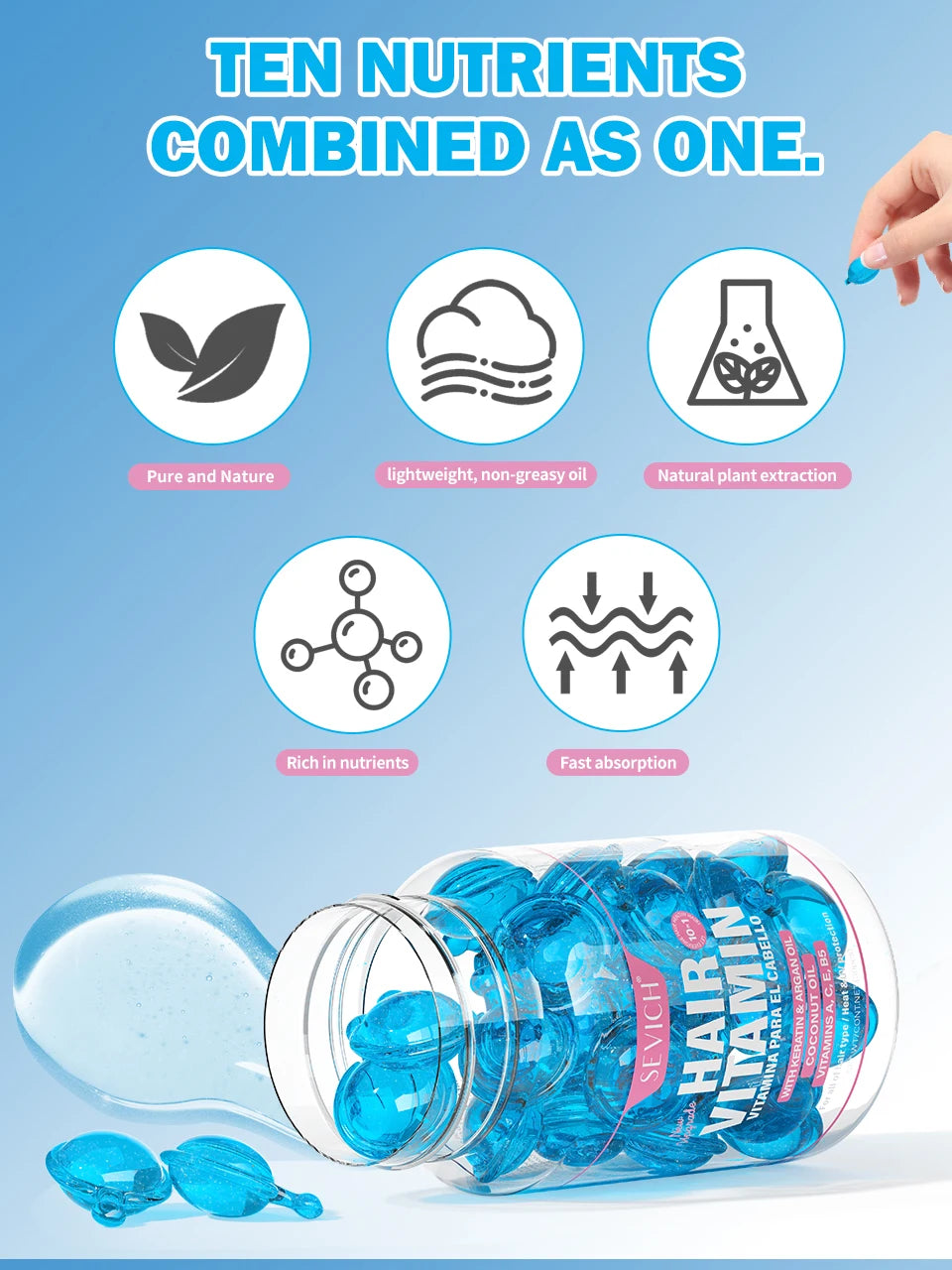 Hair Care Capsules Repairing Keratin Complex Serum Oil Frizzy Hair Moisturizing Hair Oil Smoothing Nourishing Hair Care Essence