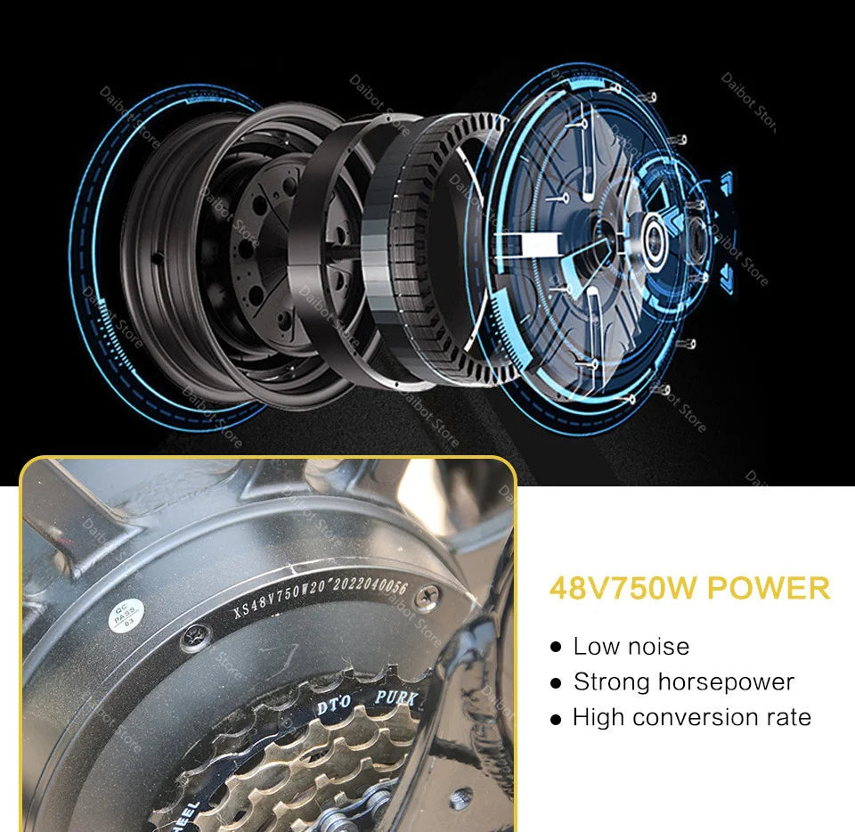 20 Inch Mountain electric bicycle For Mens Fat Tire Aluminium Alloy eBike 750W 48V Beach Snow eBikes For Adults Max Speed 45