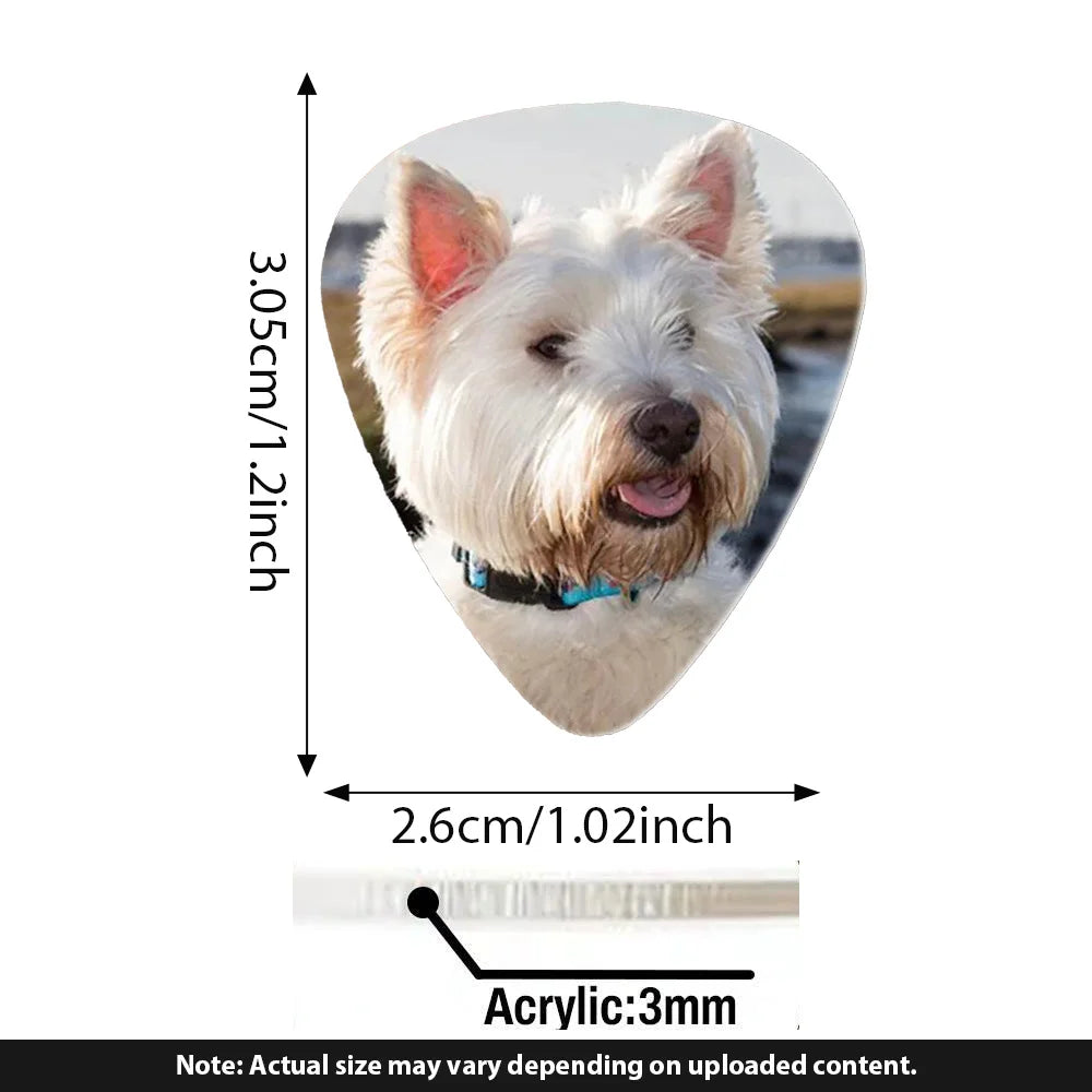 1PC Custom Guitar Pick - Personalized PMMA Laser Engraved Custom Image Shiny Sparkling Unique Gifts for Musicians