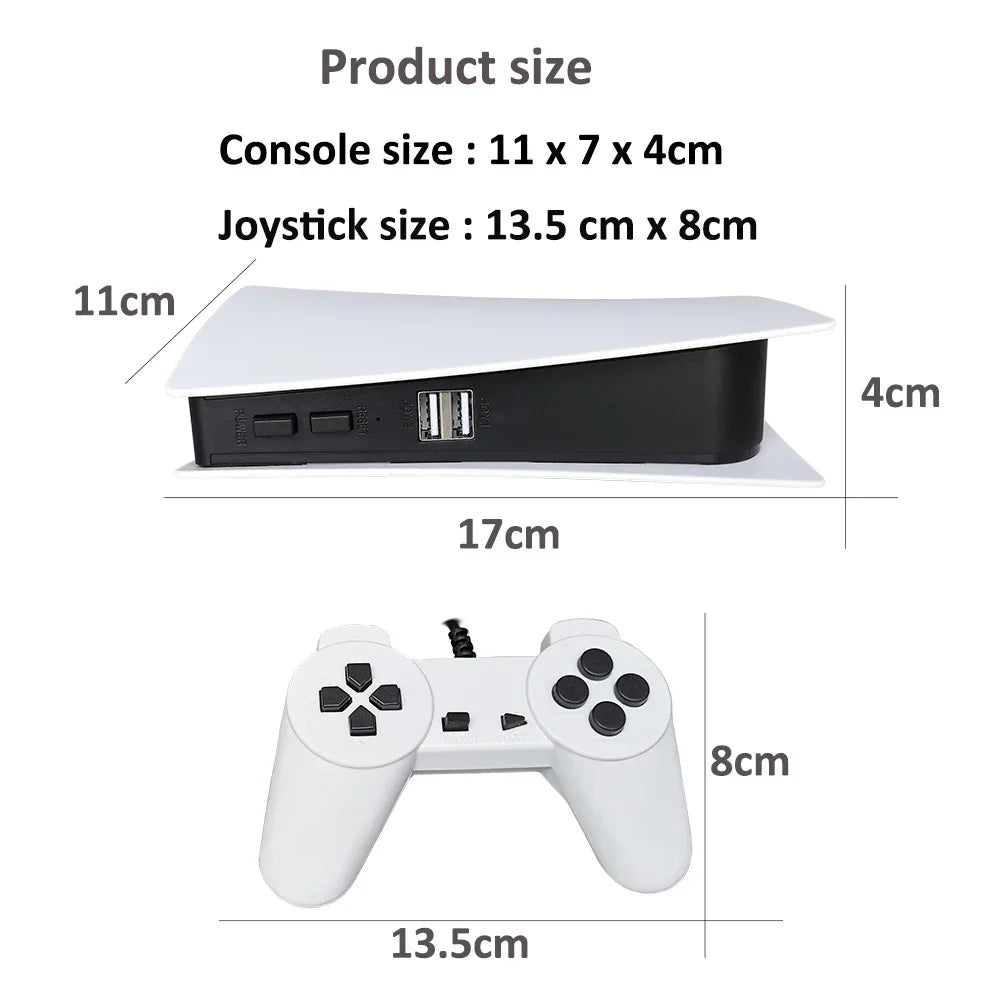 Retro GS5 Gaming Console – 300+ Classic Games, 2-Player USB Wired Controller, AV/HDMI TV Connection