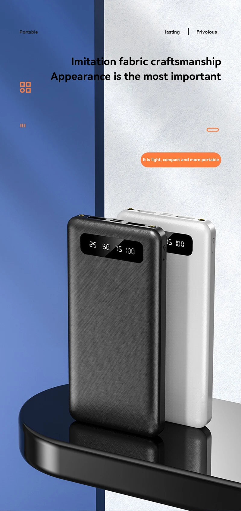 200000mAh Power Bank 120W Super Fast Charge Large Capacity Portable External Battery With LED Digital Display For Phones 2025