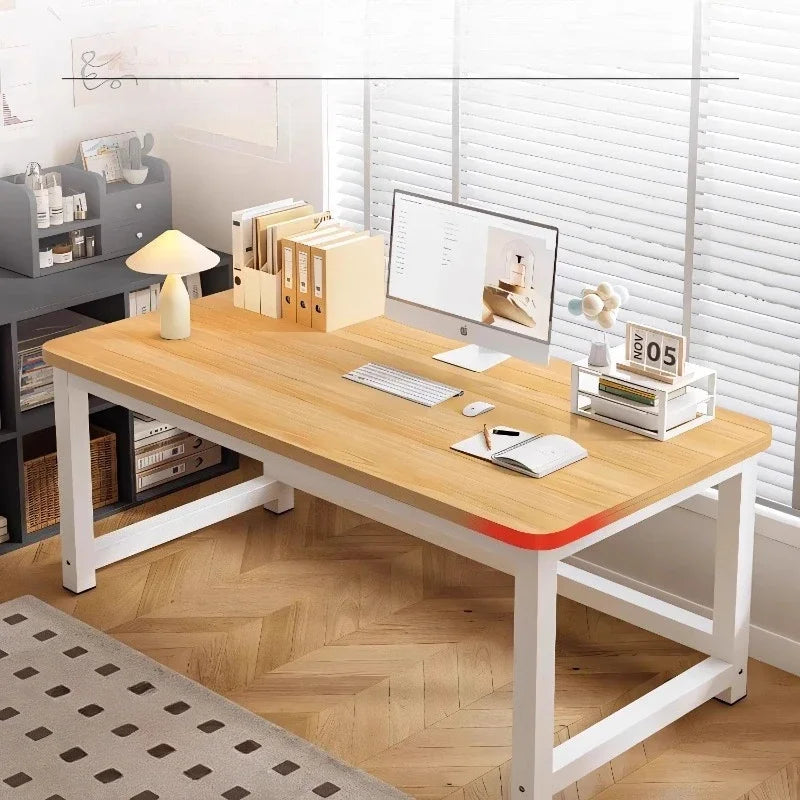 Solid Wood Computer Desktop Desk for Home Use, Simple Writing Desk for Students, Workbench, Long Strip,rental House, Small Table
