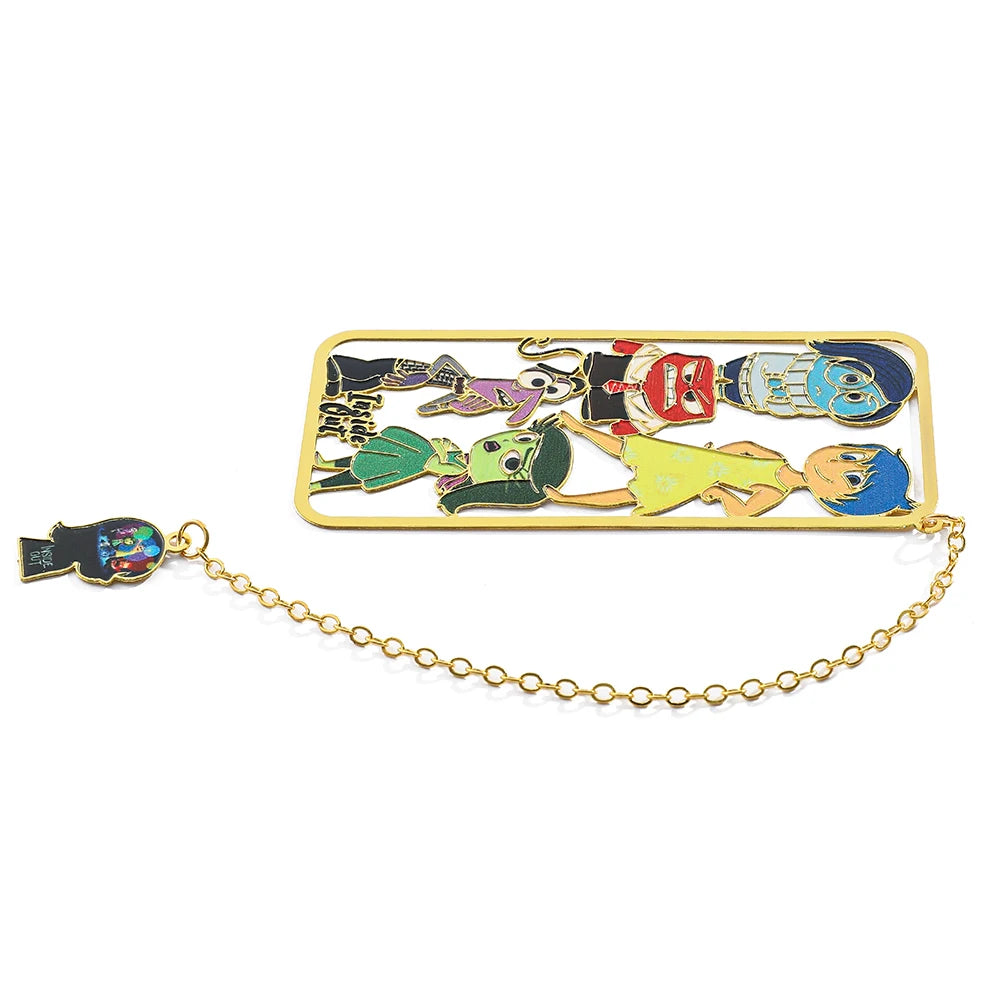 Anime Inside Out Movie Periphery Bookmark Cartoon Joy Sadness Anger Disgust Fear Metal Bookmark School Stationery Supplies