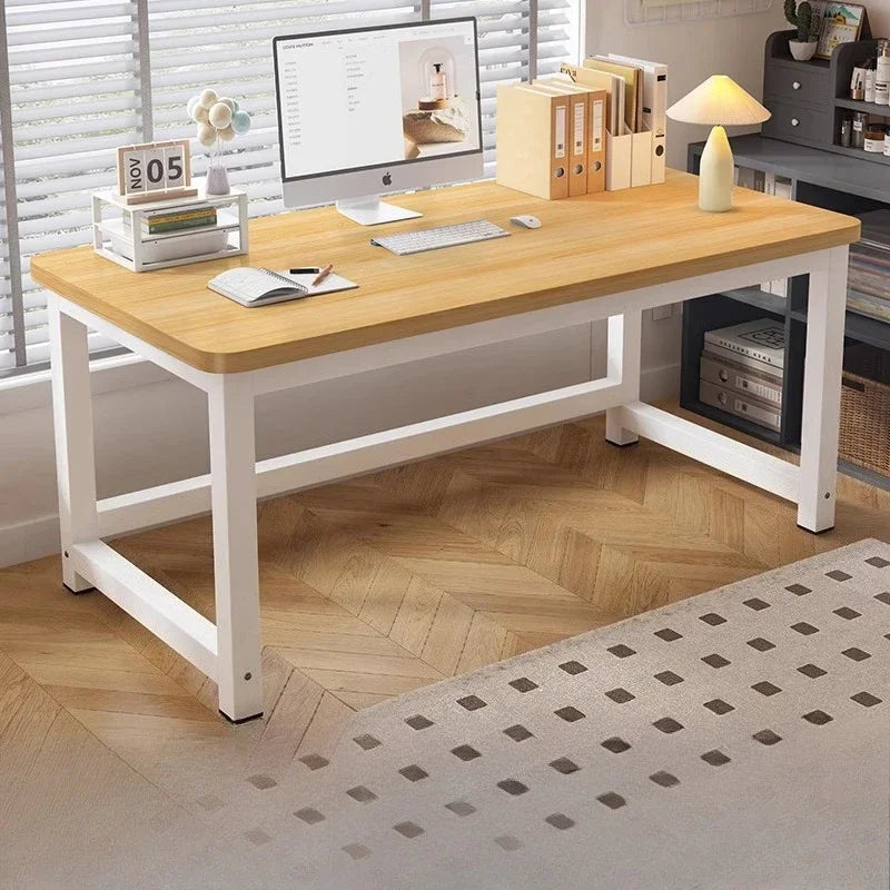 Solid Wood Computer Desktop Desk for Home Use, Simple Writing Desk for Students, Workbench, Long Strip,rental House, Small Table