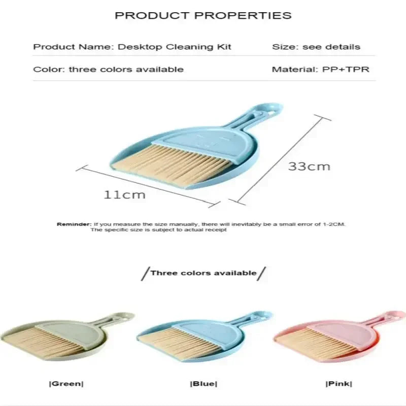 Dropship! Home Office Thicken Plastic Desk Cleaning Set Mini Desktop Keyboard Cleaning Brush Brush with A Small Broom Dustpan