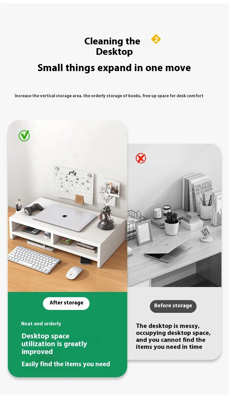 Laptop height stand, desktop monitor, screen stand, base, office desktop storage rack, storage workstation