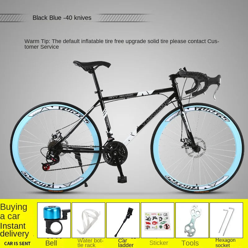 Bicycle Free Shiping Aro 29 Road Bike Bicicleta Uomo Bmx Bikes Road Bike V Brake/Disc Brake Spring Fork (Low Gear Non-damping)