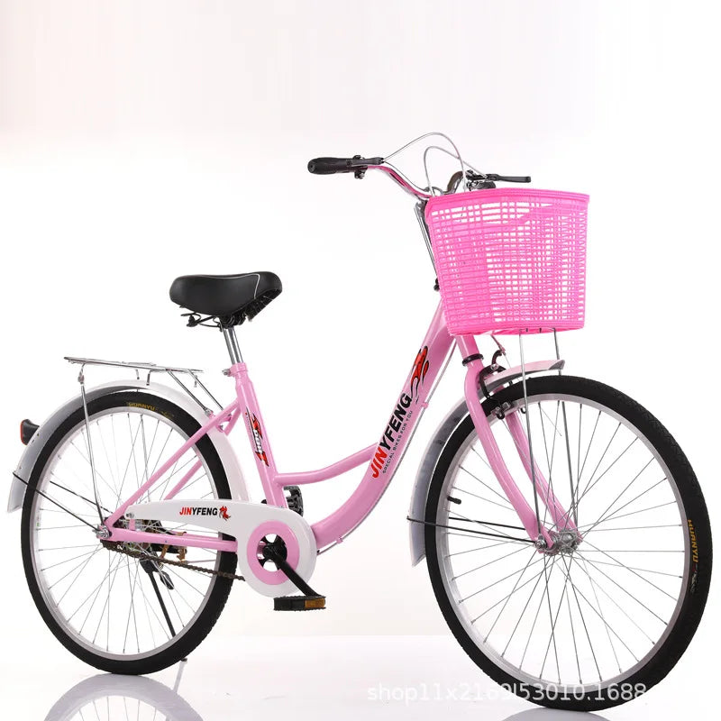 Women's Bicycle Women's 24 Inch Lightweight Commuting Bike Men's Ordinary Adult Student City Lady Commuter Bike Pedal Bike