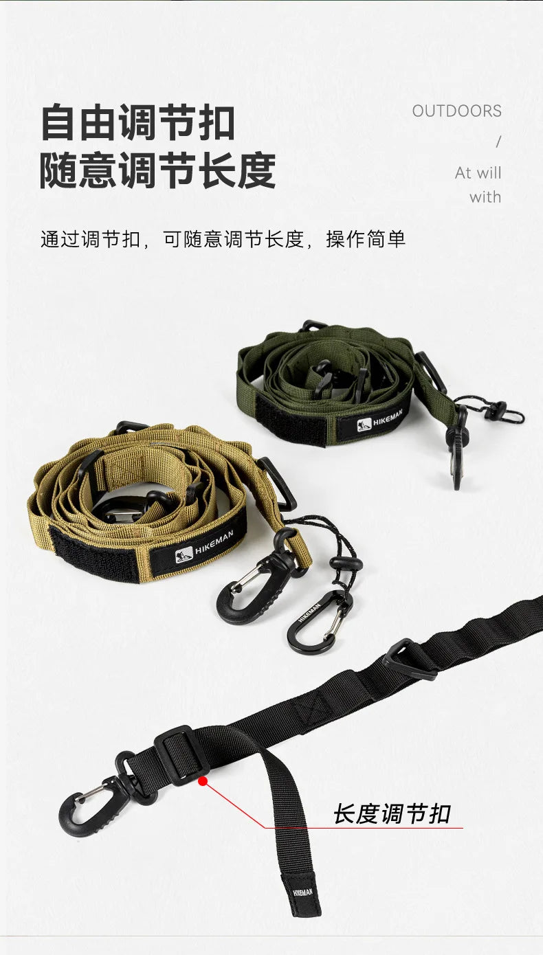 HIKEMAN Adjustable Multi-Functional Strap Heavy-Duty Camping Gear for Tarp Clothesline & Shoulder Carry (Lightweight & Tactical)