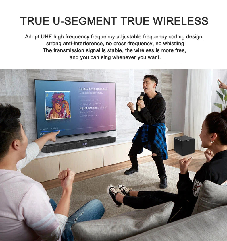 7.1 HD Wireless Home Theater Surround Sound System for TV with Big Sound Wired Subwoofer and 2 Pairs of Surround Speakers