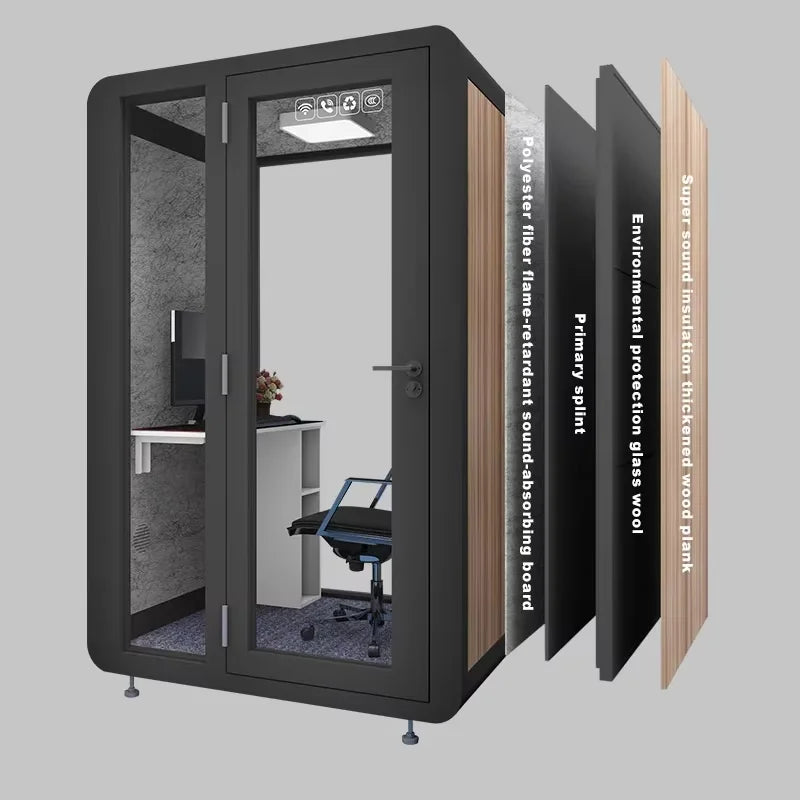 Removable Office Phone Soundproof Portable Voice Phone Pod Recording Soundproof Cabin
