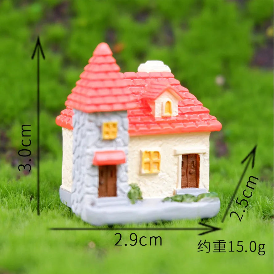 Decor Resin Ornament Miniature Fairy Garden House Villa Miniature Landscape Bonsai Decor Outdoor DIY Dolls House Decoration