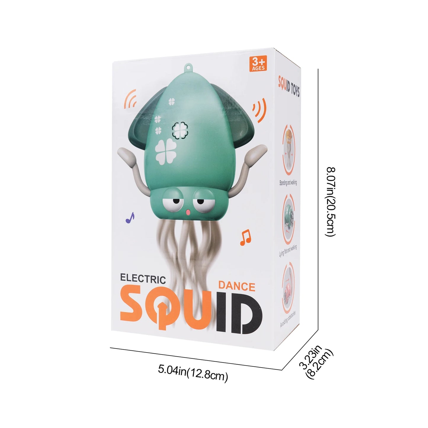 Electronic Dancing Squid Toys with Light&Music Funny Induction Lying Flat Squid Toddler Interactive Development Tummy Time Gifts