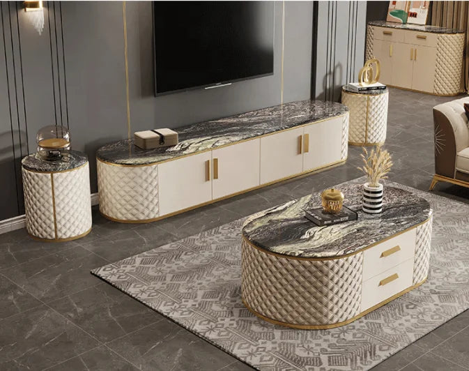 Modern Simple Living Room Furniture Set  MDF Upholsteried with Pu Leather  Tv Cabinets Designs Furniture