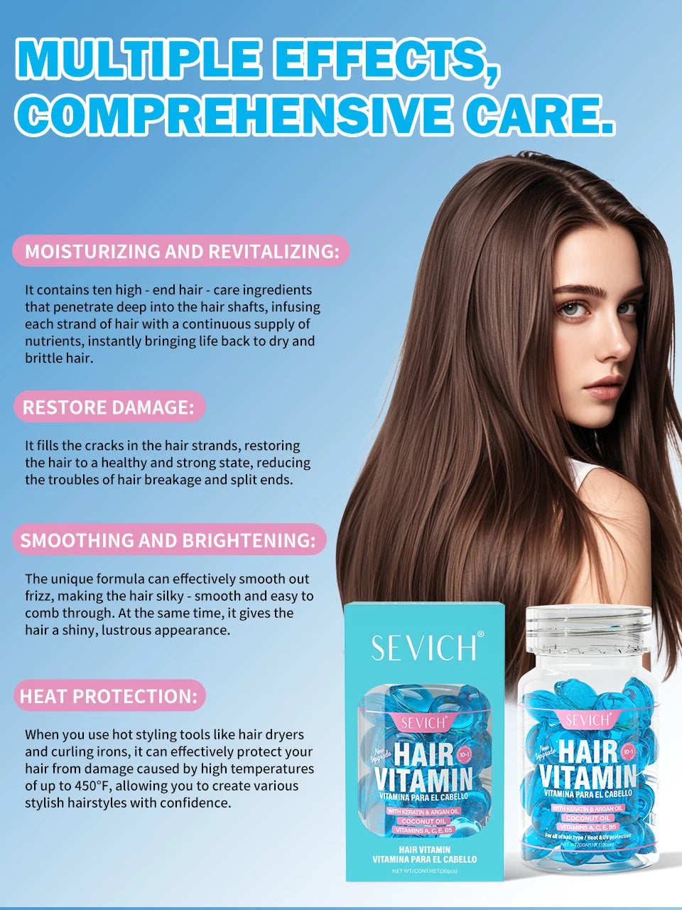 Hair Care Capsules Repairing Keratin Complex Serum Oil Frizzy Hair Moisturizing Hair Oil Smoothing Nourishing Hair Care Essence