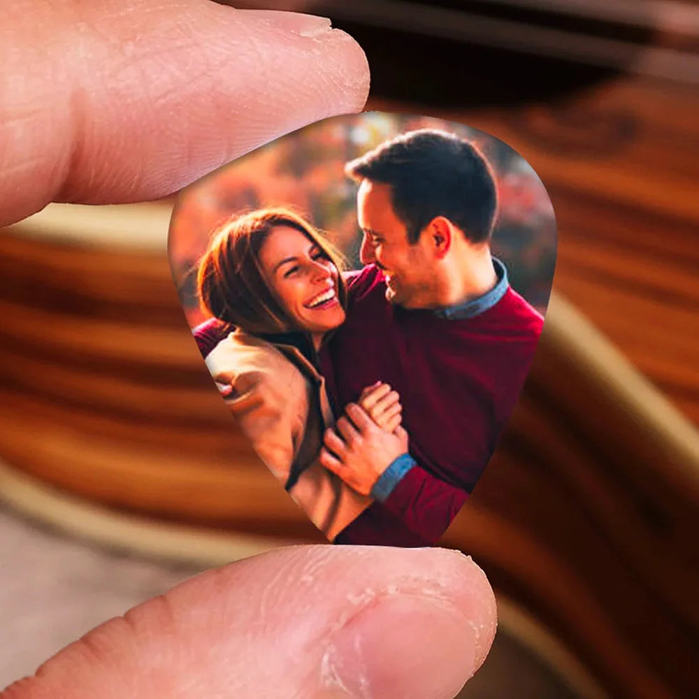 1PC Custom Guitar Pick - Personalized PMMA Laser Engraved Custom Image Shiny Sparkling Unique Gifts for Musicians